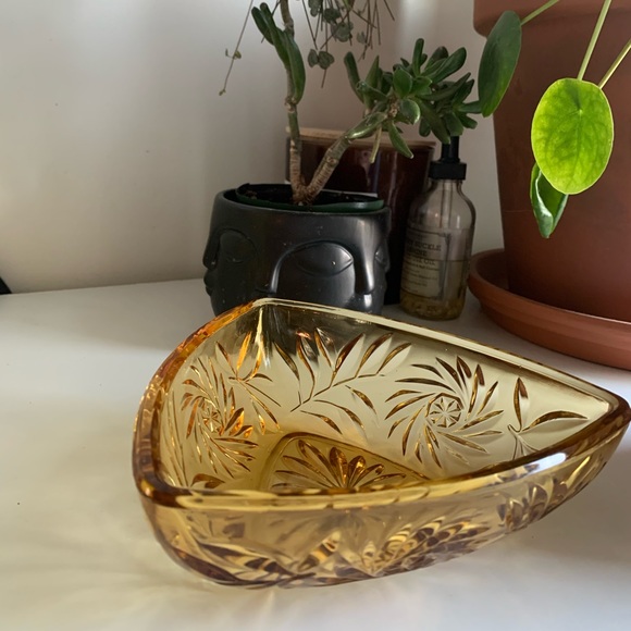 Vintage Amber glass trinket dish - Picture 1 of 6